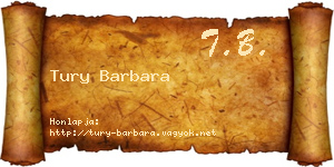 Tury Barbara névjegykártya
